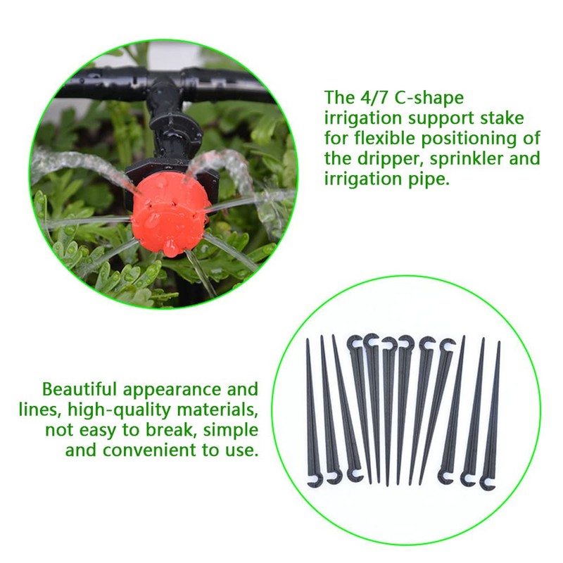 Irrigation Drip Support Stakes, 100 Pcs 1/4 Inch Tubing Hose