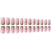 24Pcs Cute Flower Press on Nails Medium Long Square Fake