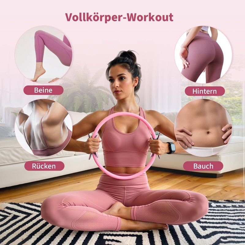 BSJ BESTGYM Pilates Ring Set for Women, Pilates Equipment with