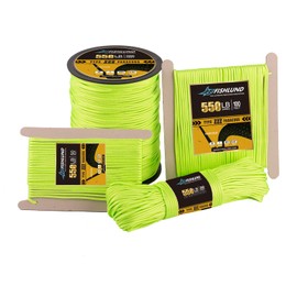 FISHLUND Paracord 550 lb, 7 Strand Type III Paracord Rope 100ft 4mm, High Strength Nylon Parachute Cord for Camping, Survival, Tactical and Hiking, Neon Green