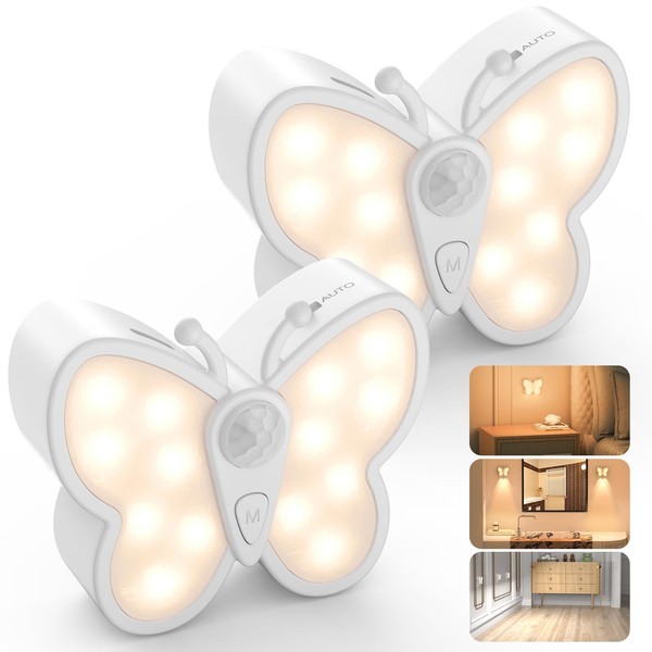 SIBI LIGHTING Motion Sensor Light, Rechargeable Butterfly Night Light with
