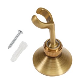 eMagTech Vintage Brass Shower Head Holder Wall Mount Experience Unique One-Hole Design A Touch of Style for Household Bathroom 9.5x6.5cm, can clip 2cm