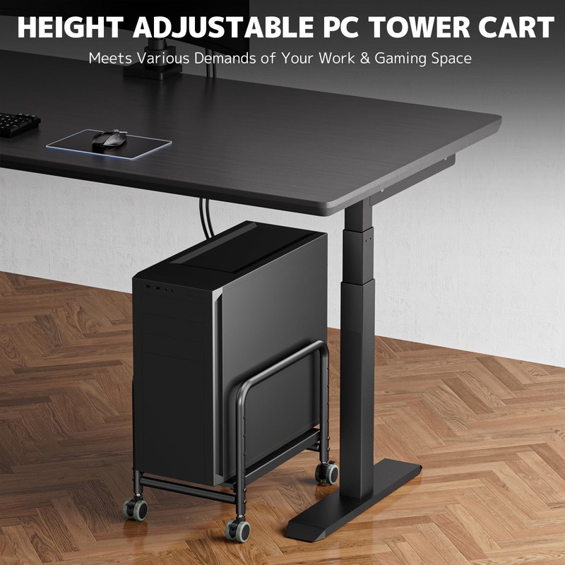 PUTORSEN Computer Tower Stand Under Desk - Height Adjustable PC