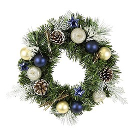 Christmas Wreath Decorated with Christmas Tree Bauble Star Cones Branches Apple Advent Wreath Door Wreath Fir Wreath Wall Decoration Door Decoration Table Wreath Christmas Decoration Wreaths Natural