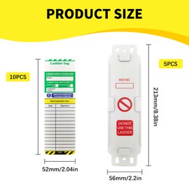 Leogony Ladder Tags, 5 Holders and 10 Ladder Inspection Tag Inserts for Indoor & Outdoor Security Protection