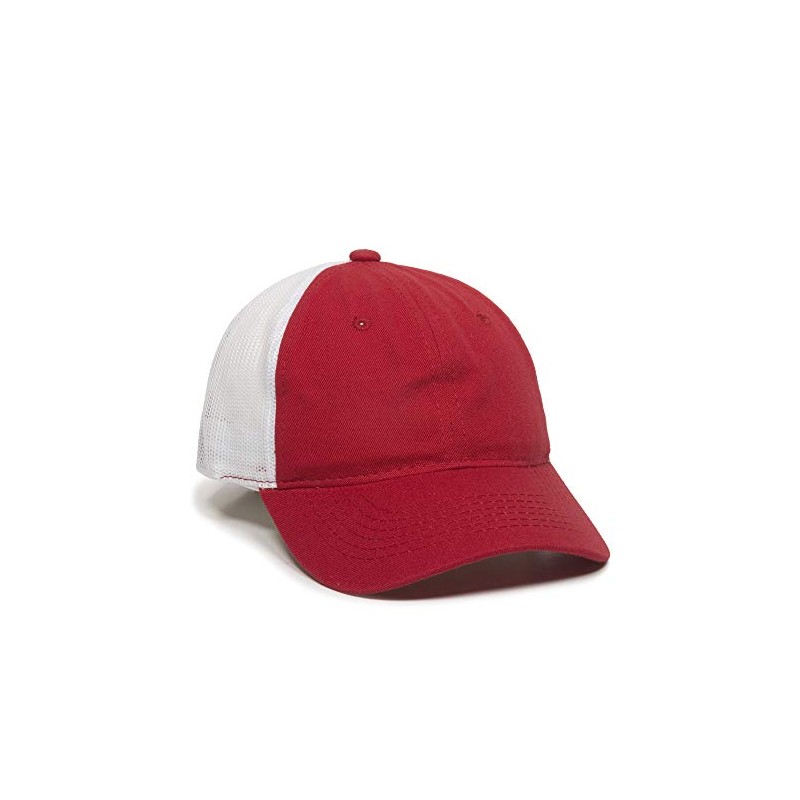 Outdoor Cap Gorra de Malla Lavada para Exteriores, Rojo/Blanco, Una