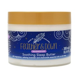 Feather & Down Soothing Magnesium Sleep Butter (300ml) - With Magnesium & Soothing Lavender & Chamomile Essential Oil to Promote Fall Asleep - Cruelty Free Vegan