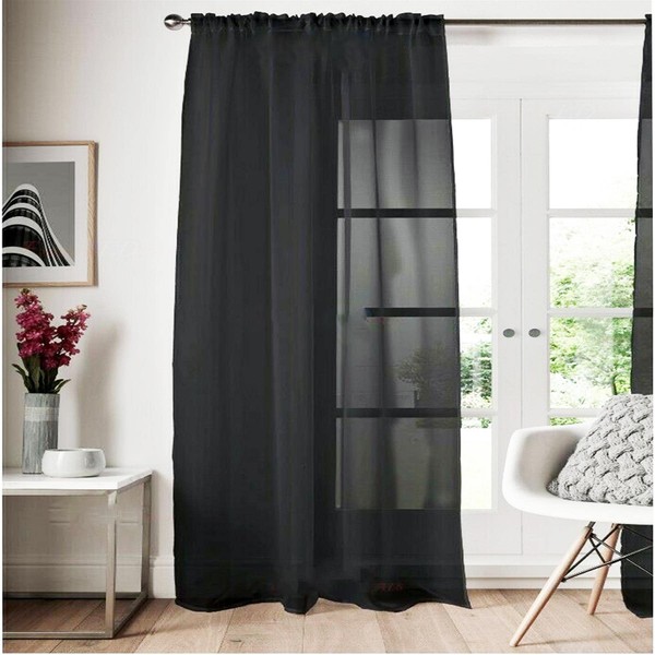 Roseley Slot Top Voile Curtain 1 Panel Mesh See Through