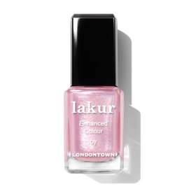 LONDONTOWN Baby Pink Glittery Nail Polish, Pink Strawberry lakur, Vegan Chip-Resistant Long-Lasting Nail Lacquer, .40 fl oz