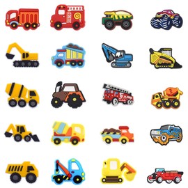 RAMGLYO 20 Pack Kids Shoe Decoration Truck Car Shoe Ornaments PVC Shoe Ornaments Decoration Accessory Pins for Boys Girls and Teens
