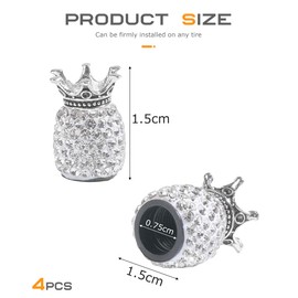 Flaconi 4 x Air Valve Caps for Car, Bling Car Dust Caps, Valve Caps, Car Tyre Valve Caps, Suitable for Most Cars, Trucks and Bicycles, etc. (White)