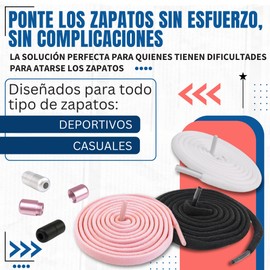 ISS2 STORE® 2 Pairs Elastic Cotton Shoelaces + 6 Metal Clasps | No Tie Shoelaces for Children and Adults, Ideal for Shoes, Shoes and Boots (Black), White, Unit size