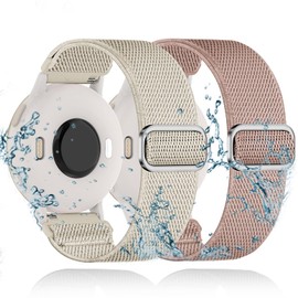 Conidido Water-Resistant Elastic Nylon Strap Compatible with Garmin Vivoactive 5/Vivoactive 3/6 Watch Bands, 2 Pack 20mm Quick Release Breathable Wristband for Venu/Venu Sq/Forerunner 55/165/245/645
