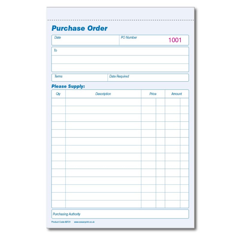 Ocean Pads Purchase Order Book Duplicate, A5 148 x 210mm,