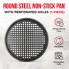 Bakken Pizza Baking Pan - Round Perforated Carbon Steel Pan