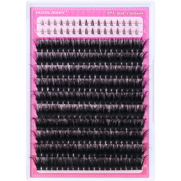 Fluffy Lash Clusters with Bottom Lashes 200D Volume Individual Lashes
