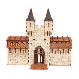 Barbican S Castle Gatehouse - 3D Wooden Puzzle - DIY 28mm Scale Model Building Kit for Adults - Educational Toy - Creative Gift - Tabletop Miniature Terrain Kit
