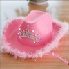 Light Up Pink cowboy hat wirh rhinestone star and feather