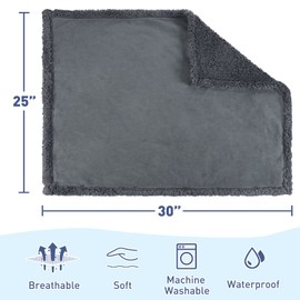 Kritter Planet Waterproof Dog Blanket, Love Blanket Waterproof Couples, Extra Large Washable Reversible Fleece Throw Blanket for Bed Car Seat, 76 x 63 cm, Charcoal/Grey