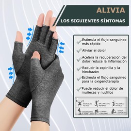 Guantes de Artritis Para Mujer, 2 Pares de Guantes de Compresión para Artrosis, Alivio Del Dolor Del Túnel Carpiano, Reumatoide, Osteoartritis, para Bicicletas, Deportes, Trabajo, Mecanografí, M, M, Gris