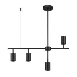 GLOBE Electric 64000048 4-Light Adjustable Height Track Lighting, Matte Black, Pivot Shades, Lighting for Kitchen, Bathroom, Bedroom, or Dining Room, Living Room Ceiling Lights, Light Fixture