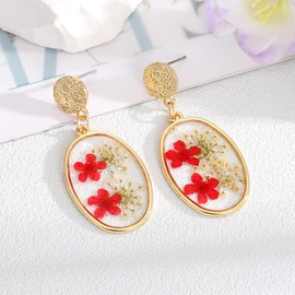 KBRPEY Women's Flower Earrings Hoop Earrings Hypoallergenic Earrings Gift Fashion Jewellery Earrings for Party Wedding Engagement, Alloy Steel