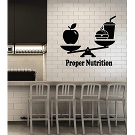 Vinyl Wall Decal Proper Nutrition Normal Healthy Food Diet Stickers Mural Large Decor (g4081) Black