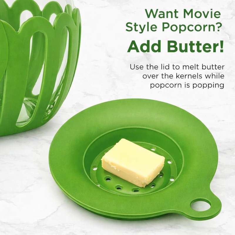 Ecolution Micro-Pop Microwave Popcorn Popper 1.5 QT - Temperature Safe
