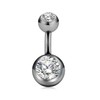 Cizme Titanium Belly Button Piercing 6 mm with Crystal 14G