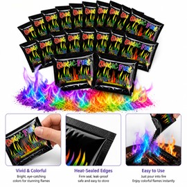18PCS Magic Fire Sachets 10 G Packs, Fire Colour Changing Powder, Can Turn into Blue, Green, Purple