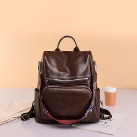 QUINTRA Women's Convertible Backpack Handbag from Nursery Backpacks Girls with Chest Strap, coffee, One Size