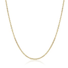 BODYA 1.5 MM Twisted Rope Curb Chain Necklace Italian Thin Strong Lobster Clasp Yellow Gold