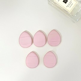 Mini Finger Puffs (5-Piece Set) for Blush and Concealer Touch-Up Cushion Pink 4ea