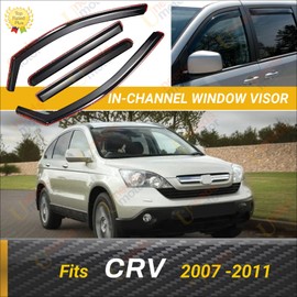 In-Channel Window Visors Wind Rain Sun Guard Deflectors For Honda CR-V 2007-2011