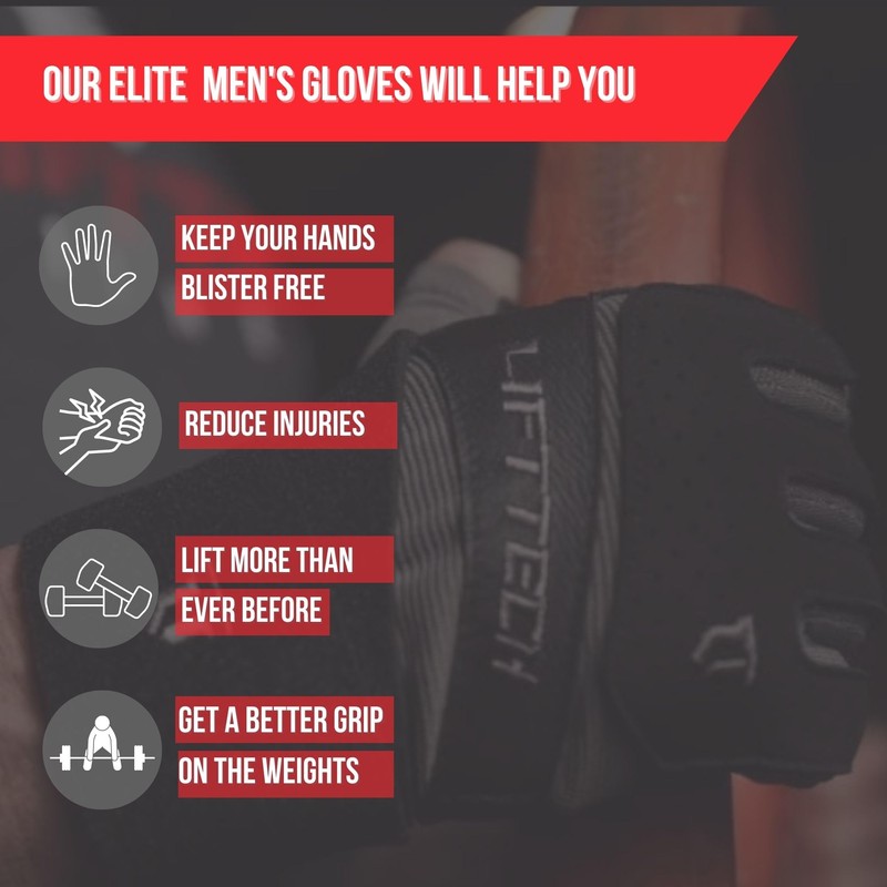 Lift Tech Fitness Unisex Adult Klutch Wrist Wrap Gloves -