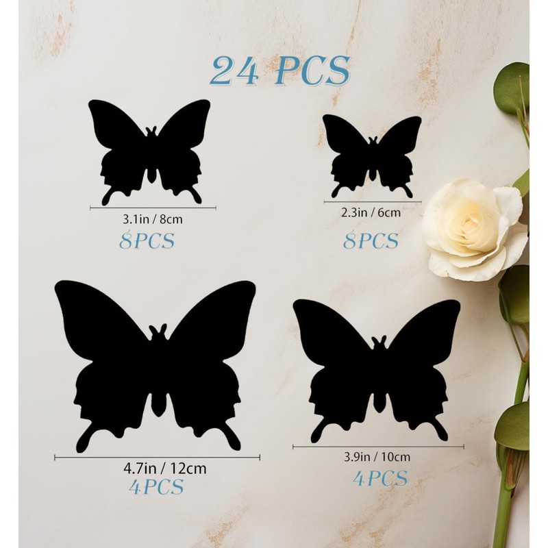 Butterfly Wall Decor, 24 PCS 3D Butterflies Stickers，Art Decor Wall