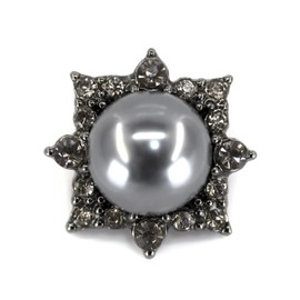 Craftisum 20 pcs Black Retro Metal Octagram Half Faux Pearl Sewing Shank Coat Buttons -25mm -1"