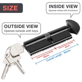 DIDA® Euro Cylinder Lock 95mm, Anti-Pick, 3 Keys, BS EN 1303:2005 Certified, High Security, UPVC Door Barrel Lock