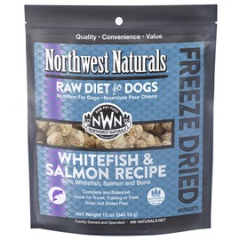 Northwest Naturals Freeze-Dried Whitefish & Salmon Dog Food - Bite-Sized Nuggets - Healthy, Limited Ingredients, Human Grade Pet Food, All Natural - 12 Oz