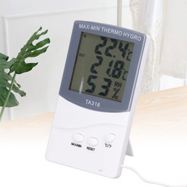 Fdit Indoor Outdoor Thermometer, Modern Type Temperature Humidity Meter With Probe Adjutable Degrees Celsius Or Fahrenheit Display Minimum Or Maximum Degrees