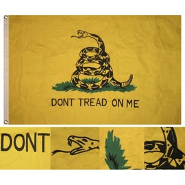 6X10 FT GADSDEN EMBROIDERED SEWN 100% COTTON FLAG GROMMETS HANDMADE