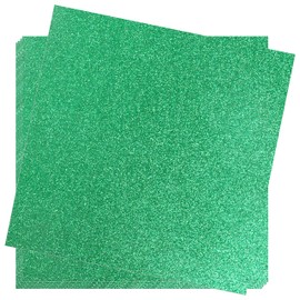 Crafasso No-Shed fine Glitter cardstock, 12" x 12" 300GMS, 15 Sheets, Green