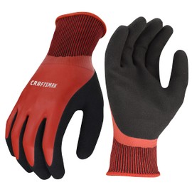 Radians Craftsman Sandy Foam Latex Waterproof Grip Glove (Large), Red (CMXPGRA18L)