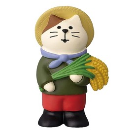 Deco Corporation Concombre Rice Farmers Cat Size: Approx. W4 D3 H5.6 ZCB-35803