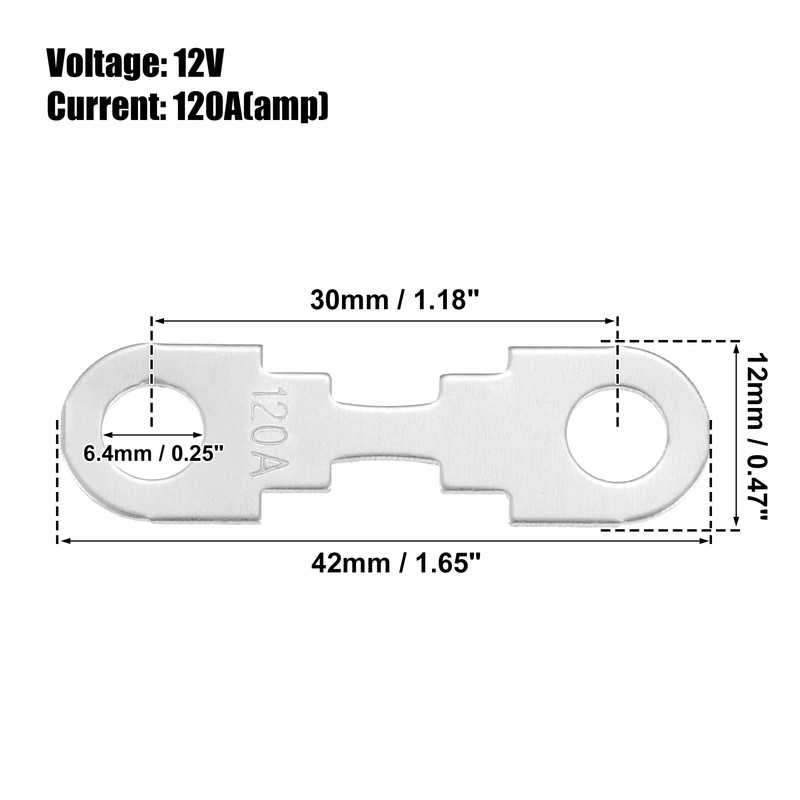 A ABSOPRO 5pcs 120A 12V High Current Fuses for Car