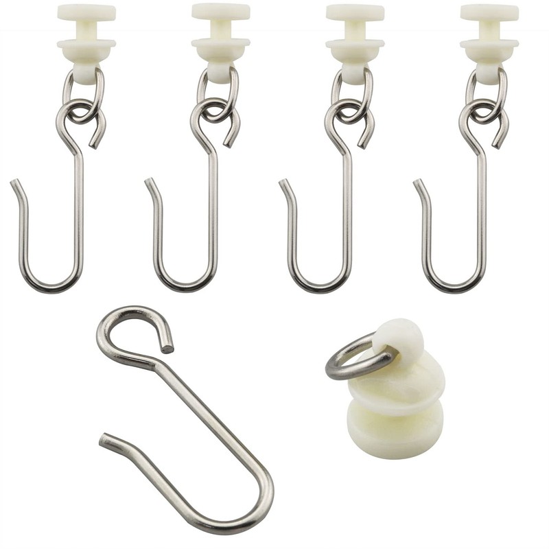 JianLing 30 Pieces Stainless Steel Hooks and 30 Pieces Curtain