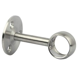 4 Pieces Rod Flange Set, Bracket Ceiling Wall, Stainless Steel Support Curtain Rod with Screw and Screw Expansion Tube, for Hanging Curtains, Wardrobe, Kitchen, Cupboard (22 mm, Silver)