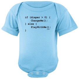 Funny Baby Clothes Coding for Babies Funny Programmer Bodysuit 6 Months Light Blue