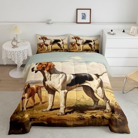 Erosebridal Cute Dog Comforter Full Kawaii Pug Bedding Set Western Farmhouse Duvet Insert 3D Animal Quilt Comforter,Pet Lover Bedding Comforter Sets Kids Boys Girls Room Decorative,Microfiber,3 Piece