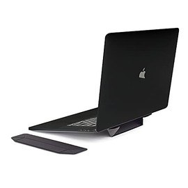 Mount Plus LS1 Flat Foldable Laptop Notebook Tablet Stand | Invisible Lightweight Laptop Stand | Anti-Slide and Portable Notebook Stand | Compatible with MacBook Air, Tablets and Laptops (Black)